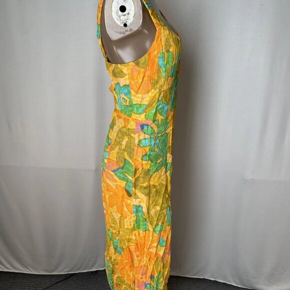 Whistles Women's Palm Floral Midi Dress – Size 4 – Gold Carmel Print - Picture 8 of 8